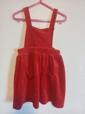 wonder nation Red Ribbed Pinafore Dress